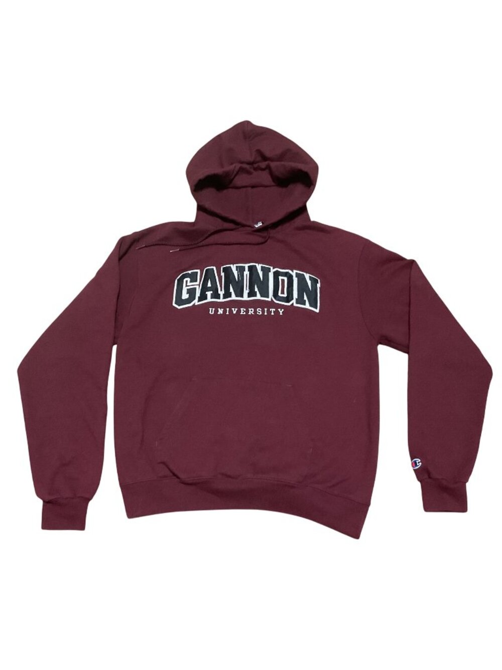 Champion Gannon University Hoodie Sweatshirt Size M Erie PA Maroon Embroidered